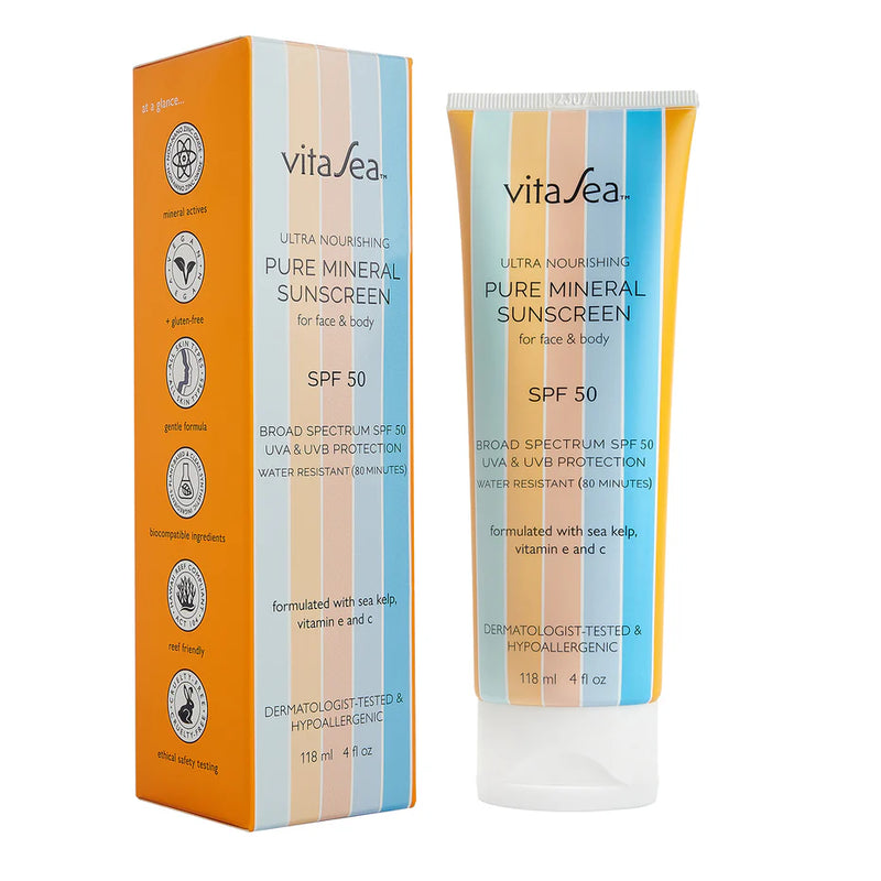 Ultra Nourishing Pure Mineral Sunscreen Lotion SPF 50 Summer VitaSea  Paper Skyscraper Gift Shop Charlotte