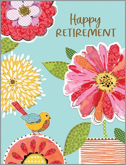 Retirement Greeting Card - Birds and Blooms  GINA B DESIGNS  Paper Skyscraper Gift Shop Charlotte