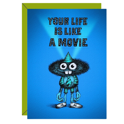 Your Life is Like a Movie | Just Because Card Cards Bald Guy Greetings Paper Skyscraper Gift Shop Charlotte