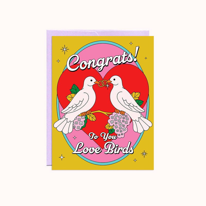 Love Birds | Wedding Card Cards Party Mountain Paper co.  Paper Skyscraper Gift Shop Charlotte