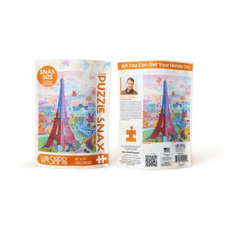 100 Piece Puzzle Snax  | Paris Holiday  WERKSHOPPE  Paper Skyscraper Gift Shop Charlotte