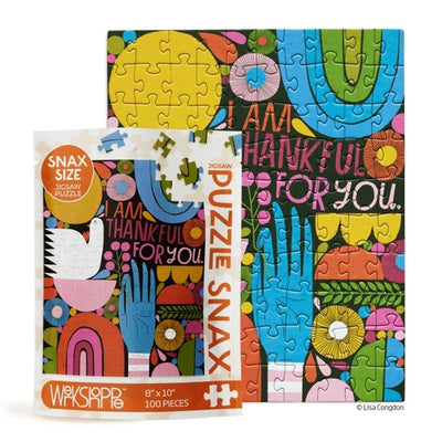 100 Piece Puzzle Snax  | Thankful For You  WERKSHOPPE  Paper Skyscraper Gift Shop Charlotte