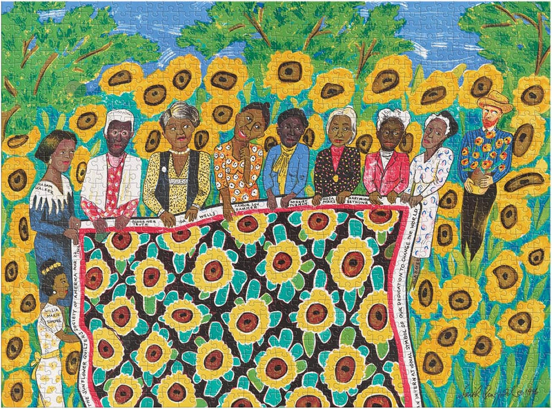 1000 pcs Puzzle | Faith Ringgold The Sunflower Quilting BOOK Chronicle  Paper Skyscraper Gift Shop Charlotte