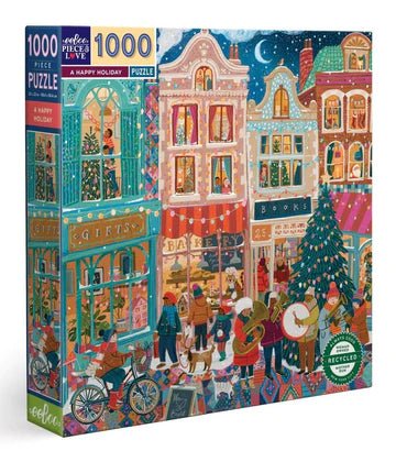 1000 Piece Jigsaw Puzzle | A Happy Holiday Puzzles Eeboo  Paper Skyscraper Gift Shop Charlotte