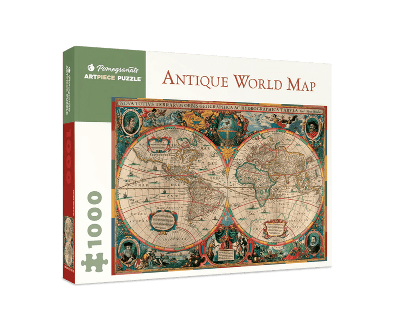 1000 Piece Jigsaw Puzzle | Antique World Map Jigsaw Puzzles Pomegranate  Paper Skyscraper Gift Shop Charlotte