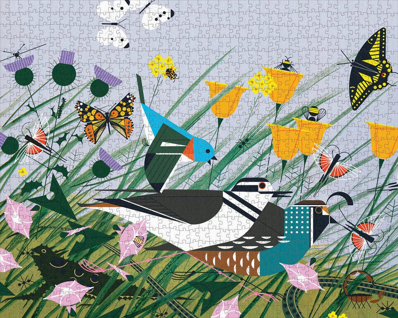 1000 Piece Jigsaw Puzzle | Charley Harper Once There Was a Field Puzzles Pomegranate  Paper Skyscraper Gift Shop Charlotte