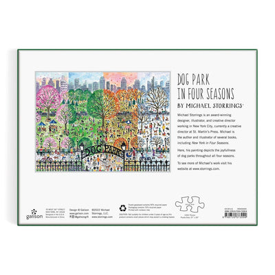 1000 Piece Jigsaw Puzzle | Michael Storrings Dog Park in Four Seasons BOOK Chronicle  Paper Skyscraper Gift Shop Charlotte