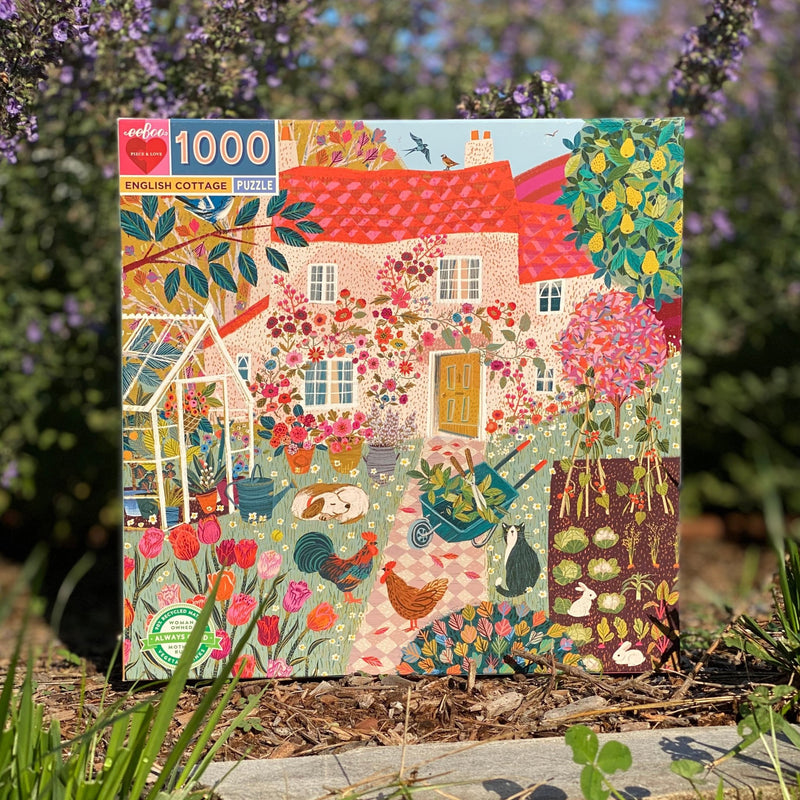 1000 Pieces Puzzle | English Cottage Puzzles Eeboo  Paper Skyscraper Gift Shop Charlotte