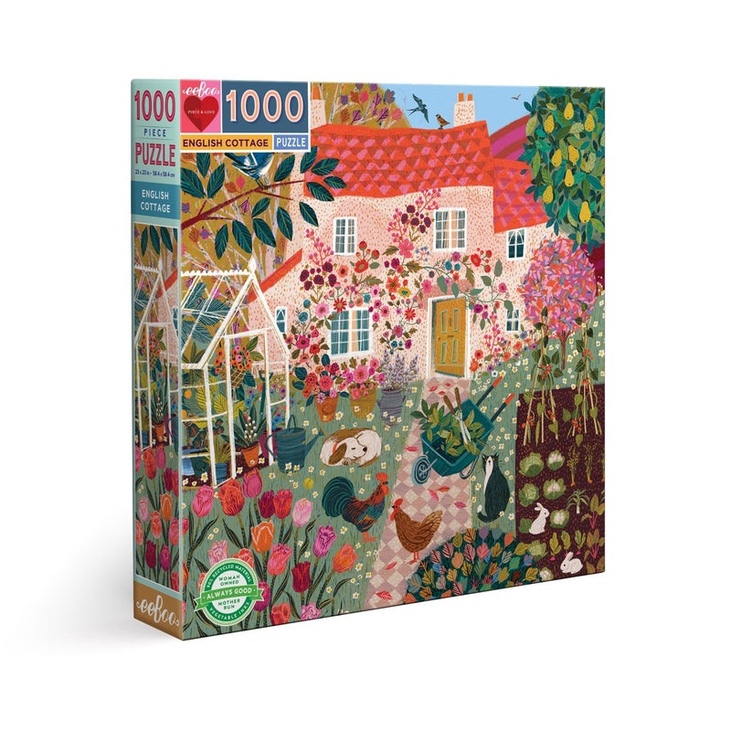 1000 Pieces Puzzle | English Cottage Puzzles Eeboo  Paper Skyscraper Gift Shop Charlotte