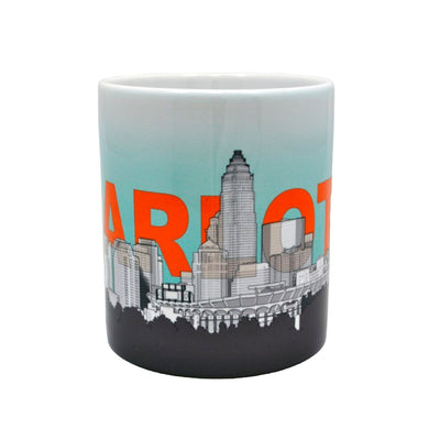 11 Oz. Ceramic Mug - Charlotte Skyline Sketch Mugs My City Souvenirs  Paper Skyscraper Gift Shop Charlotte