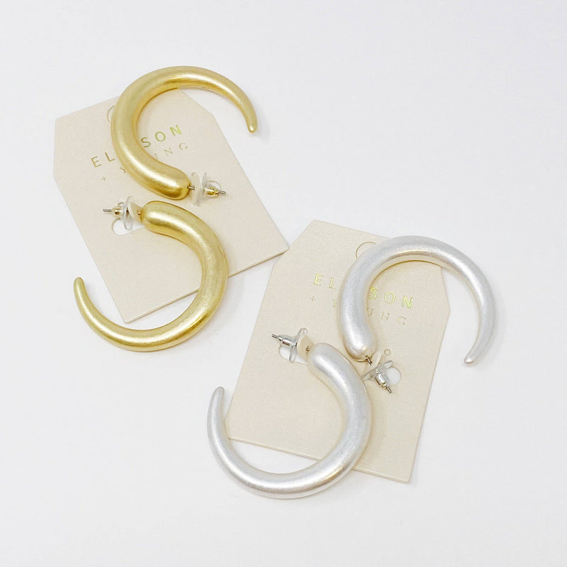 So Smooth Daily Hoop Earrings: Silver  Ellison+Young  Paper Skyscraper Gift Shop Charlotte