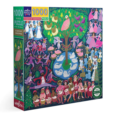 12 Days of Christmas 1000pc Puzzle  Eeboo  Paper Skyscraper Gift Shop Charlotte