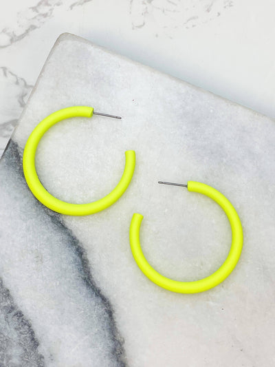 The Classic Enamel Hoop Earrings: Blue  Prep Obsessed Wholesale  Paper Skyscraper Gift Shop Charlotte