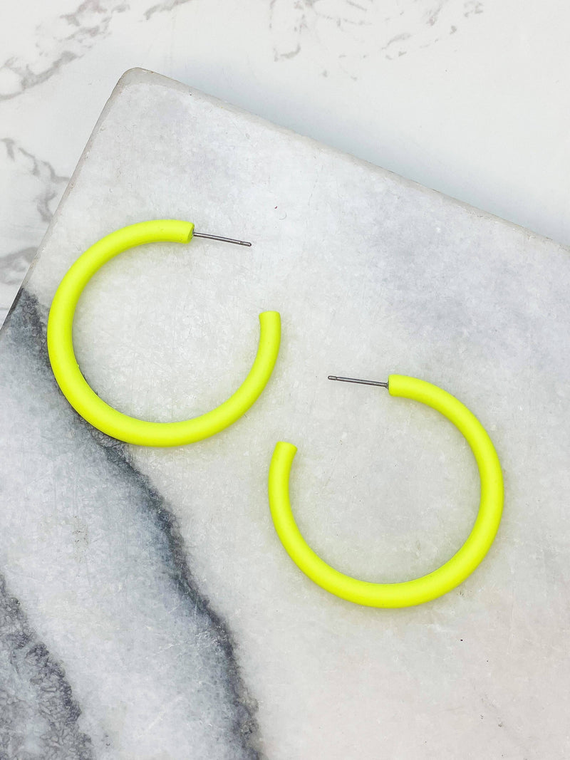 The Classic Enamel Hoop Earrings: Blue  Prep Obsessed Wholesale  Paper Skyscraper Gift Shop Charlotte