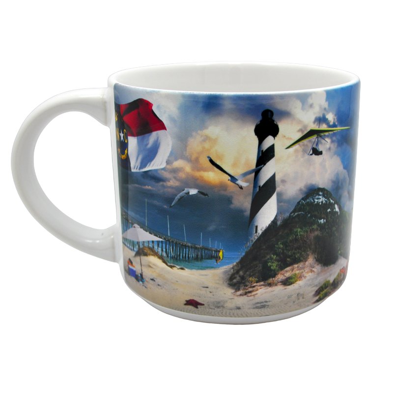 14 Oz. Ceramic Mug - North Carolina Photo Collage Mugs My City Souvenirs  Paper Skyscraper Gift Shop Charlotte