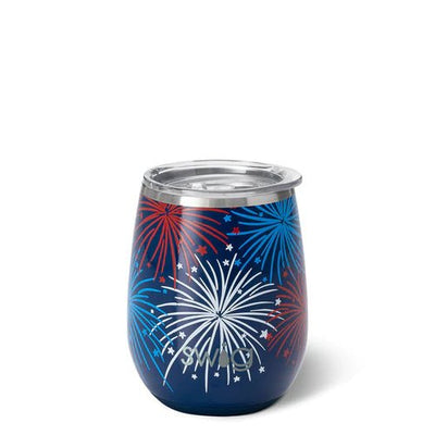 14oz Stemless Wine Cup | Fireworks Drinkware Swig  Paper Skyscraper Gift Shop Charlotte