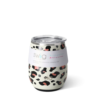 14oz Stemless Wine Cup | Luxy Leopard Drinkware Swig  Paper Skyscraper Gift Shop Charlotte