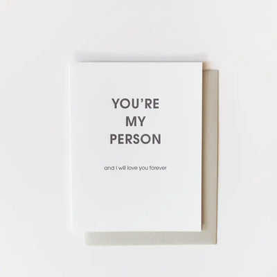 You're My Person - Letterpress Card Cards Chez Gagné  Paper Skyscraper Gift Shop Charlotte