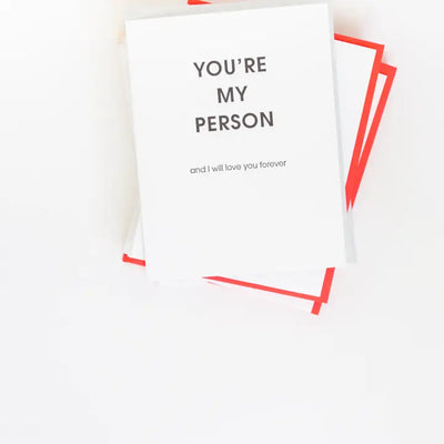 You're My Person - Letterpress Card Cards Chez Gagné  Paper Skyscraper Gift Shop Charlotte