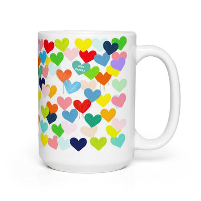 15oz Mug | Evelyn Henson Confetti Hearts Mugs Evelyn Henson  Paper Skyscraper Gift Shop Charlotte