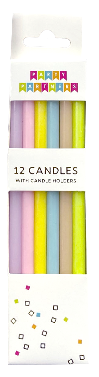 Pastel Rainbow Gradient 12 Candle Set Party - Supplies Party Partners Paper Skyscraper Gift Shop Charlotte