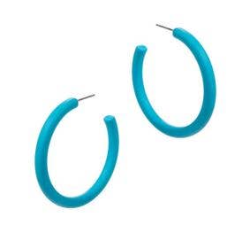 The Classic Enamel Hoop Earrings: Blue  Prep Obsessed Wholesale  Paper Skyscraper Gift Shop Charlotte