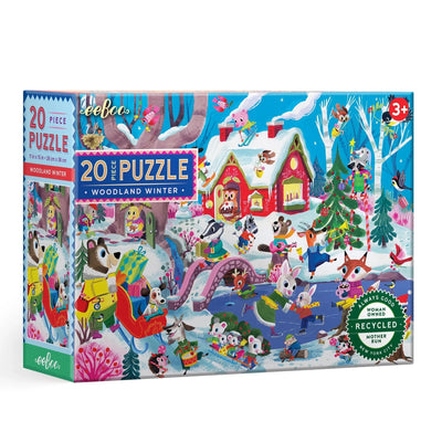 20 Piece Jigsaw Puzzle | Woodland Winter Puzzles Eeboo  Paper Skyscraper Gift Shop Charlotte