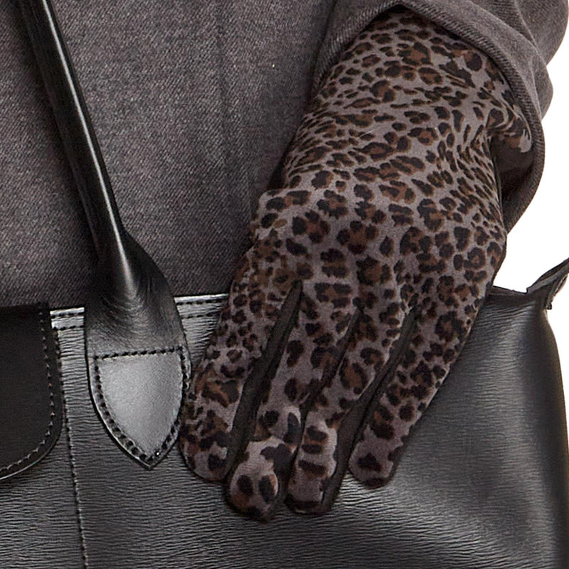 Tiny Leopard Print Super Soft Micro Suede Glove with Plush Lining and Touchscreen Fingertip | Assorted Accessories + Apparel Two&