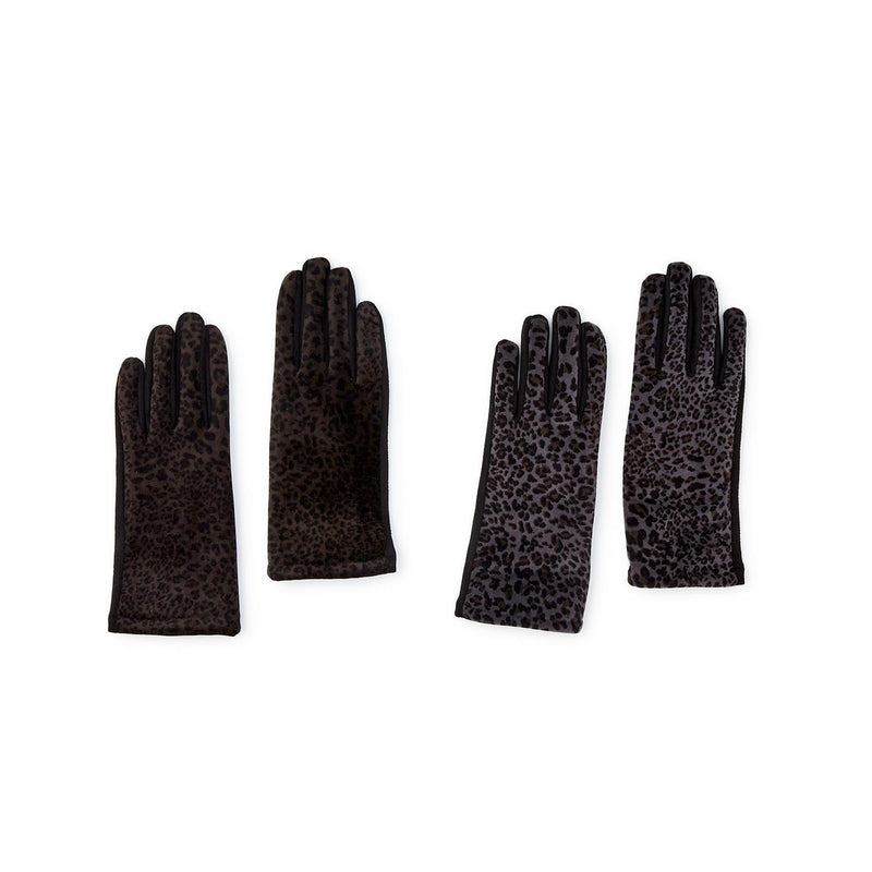 Tiny Leopard Print Super Soft Micro Suede Glove with Plush Lining and Touchscreen Fingertip | Assorted Accessories + Apparel Two&