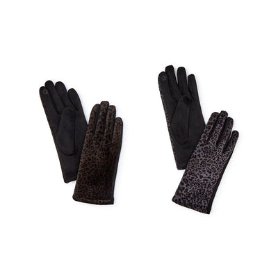 Tiny Leopard Print Super Soft Micro Suede Glove with Plush Lining and Touchscreen Fingertip | Assorted Accessories + Apparel Two's Company  Paper Skyscraper Gift Shop Charlotte