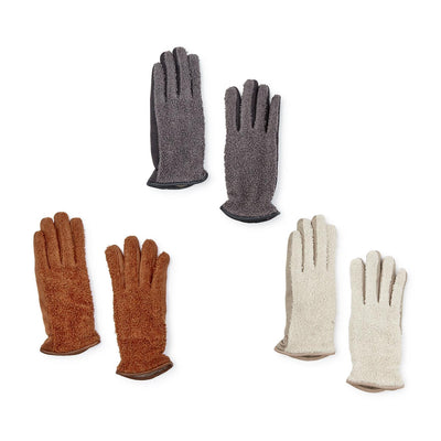 Warm & Fuzzy Sherpa Gloves with Touchscreen Fingertip and Plush Lining | Assorted Accessories + Apparel Two's Company  Paper Skyscraper Gift Shop Charlotte