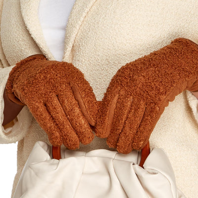 Warm & Fuzzy Sherpa Gloves with Touchscreen Fingertip and Plush Lining | Assorted Accessories + Apparel Two's Company  Paper Skyscraper Gift Shop Charlotte