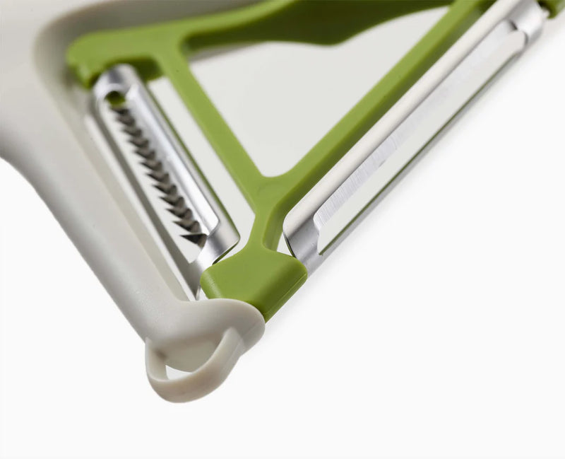 Switch 2-in-1 Peeler (Stone/Green) Kitchen Joseph Joseph  Paper Skyscraper Gift Shop Charlotte