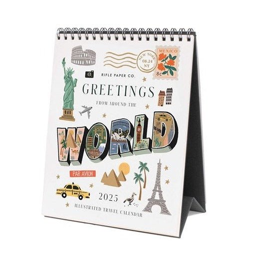 2025 |  Greetings from Around the World Desk Calendar  Rifle Paper Co  Paper Skyscraper Gift Shop Charlotte