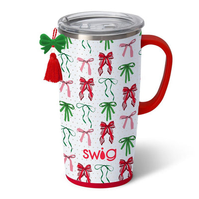 22 Oz | Ribbons And Bows Travel Mug Drinkware Swig  Paper Skyscraper Gift Shop Charlotte