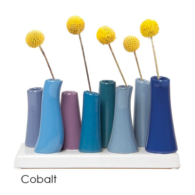 Ceramic Multi Tube Bud Vase | Pooley 2 | Cobalt Vases & Planters Chive Paper Skyscraper Gift Shop Charlotte