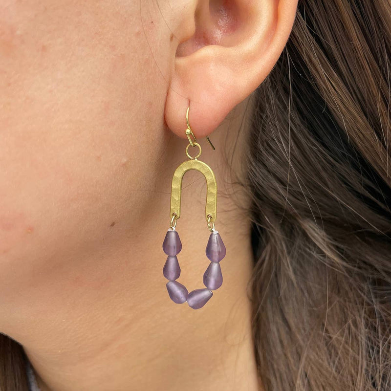 Seascape Drop Earrings - Iris  WorldFinds  Paper Skyscraper Gift Shop Charlotte