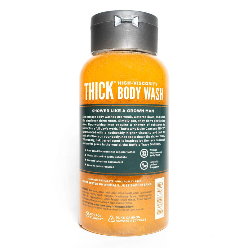 THICK High Viscosity Body Wash – Bourbon Oak Barrel Beauty & Wellness - Mens Duke Cannon  Paper Skyscraper Gift Shop Charlotte