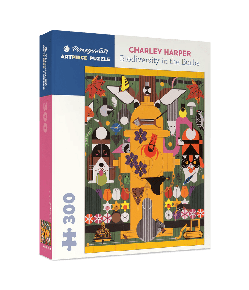 300 Piece Jigsaw Puzzle | Charley Harper Biodiversity in the Burbs Puzzles Pomegranate  Paper Skyscraper Gift Shop Charlotte