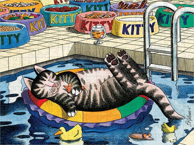 300 Piece Puzzle | B. Kliban: Pool Cat Puzzles Pomegranate  Paper Skyscraper Gift Shop Charlotte