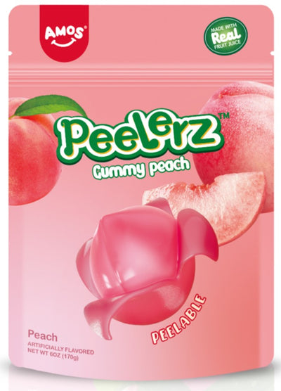 Amos Peelerz Peach Gummy 6oz Bag Food - Chocolates & Candy Grandpa Joe's Paper Skyscraper Gift Shop Charlotte