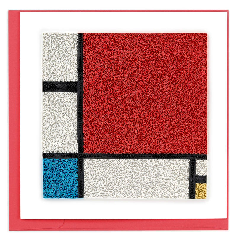 Artist Series - Quilled Composition with Red...Mondrian Card Cards Quilling Card Paper Skyscraper Gift Shop Charlotte