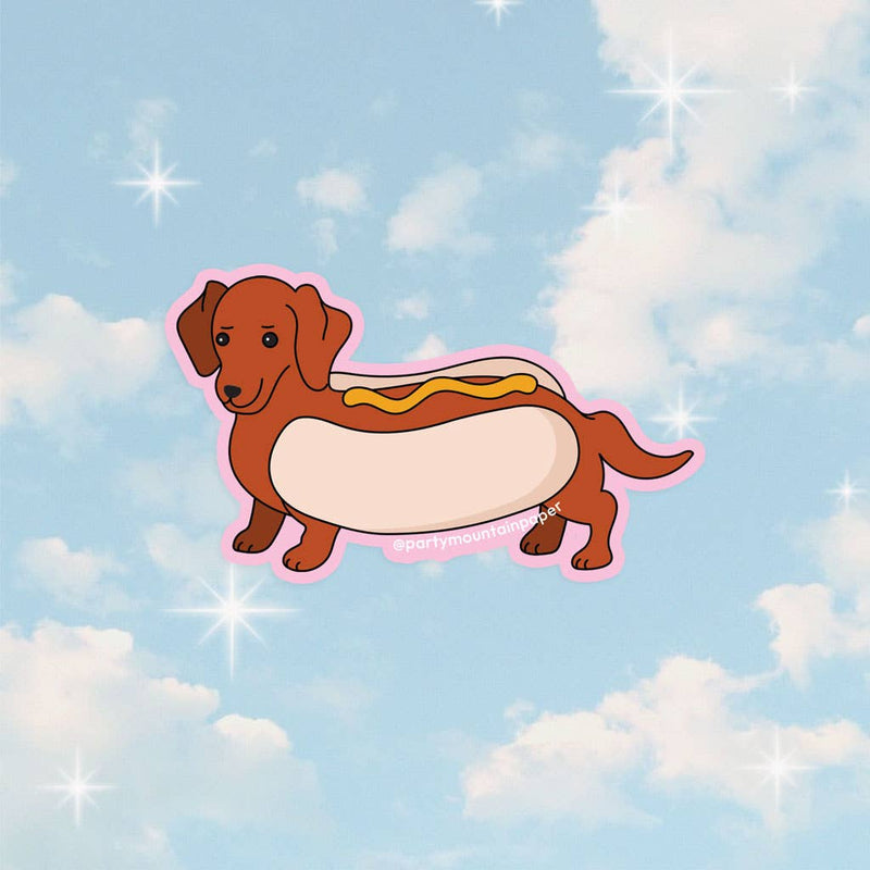 Weenie Hotdog Sticker: Mustard Stickers Party Mountain Paper co.  Paper Skyscraper Gift Shop Charlotte