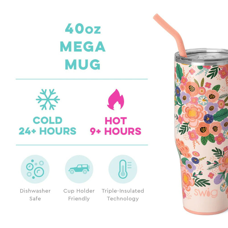 40oz | Full Bloom Mega Mug Drinkware Swig  Paper Skyscraper Gift Shop Charlotte