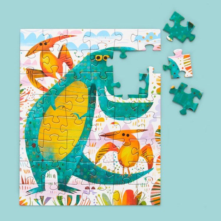 48 Piece Puzzle Snax  | T-Rex And Friends  WERKSHOPPE  Paper Skyscraper Gift Shop Charlotte