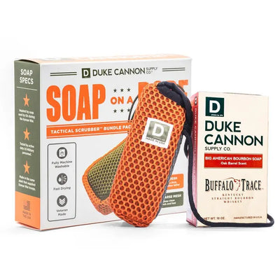 Soap On A Rope Bundle Pack (Tactical Scrubber + Bourbon Soap) Soap Duke Cannon  Paper Skyscraper Gift Shop Charlotte