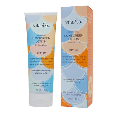 4oz Hydrating Sunscreen Lotion SPF 50 Summer VitaSea  Paper Skyscraper Gift Shop Charlotte