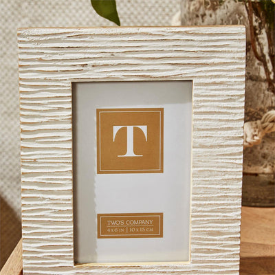 4x6 Brick Carved Pattern | Photo Frame Assorted | White Wash Finish Frame Two's Company  Paper Skyscraper Gift Shop Charlotte