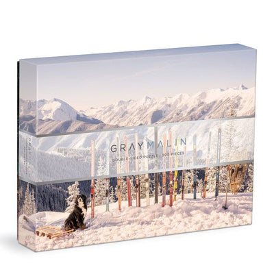 500 Piece Double Side Gray Malin The Winter Holiday Puzzle |Galison Fun Chronicle  Paper Skyscraper Gift Shop Charlotte