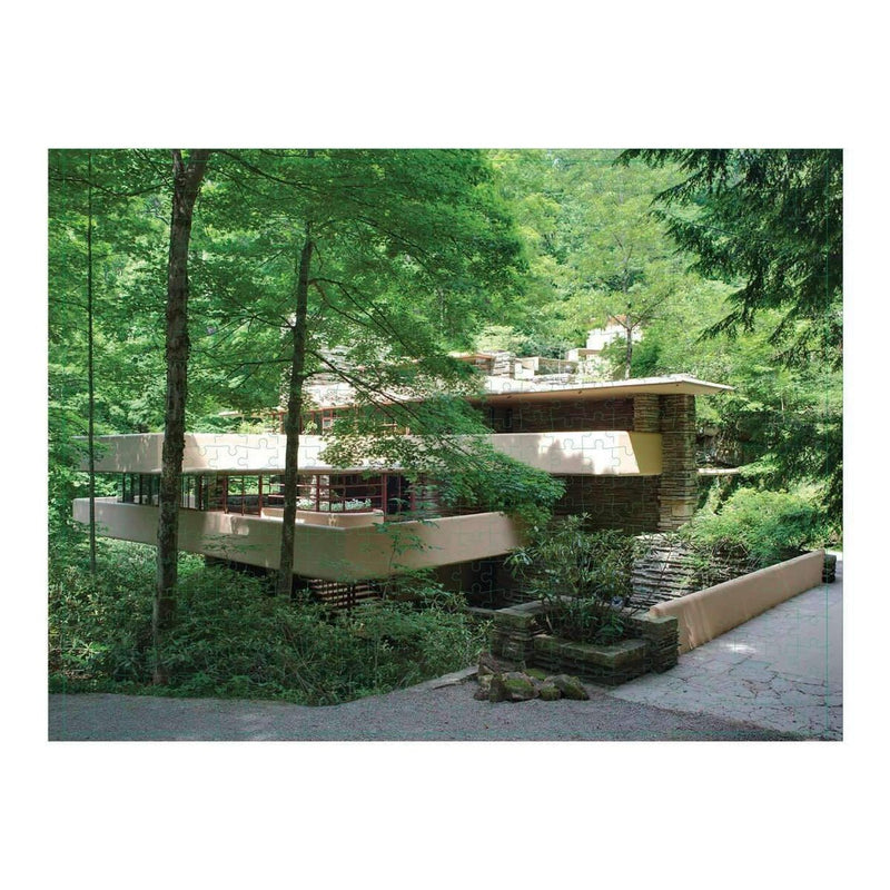 500 Piece Jigsaw Puzzle | Frank Lloyd Wright Fallingwater Double-Sided Games Chronicle  Paper Skyscraper Gift Shop Charlotte